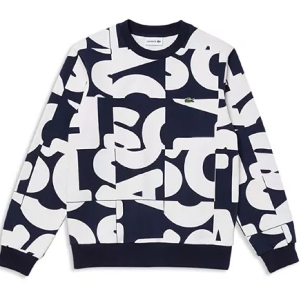 Lacoste Heritage Cotton Fleece Logo Print Classic Fit Crewneck Sweatshirt size L